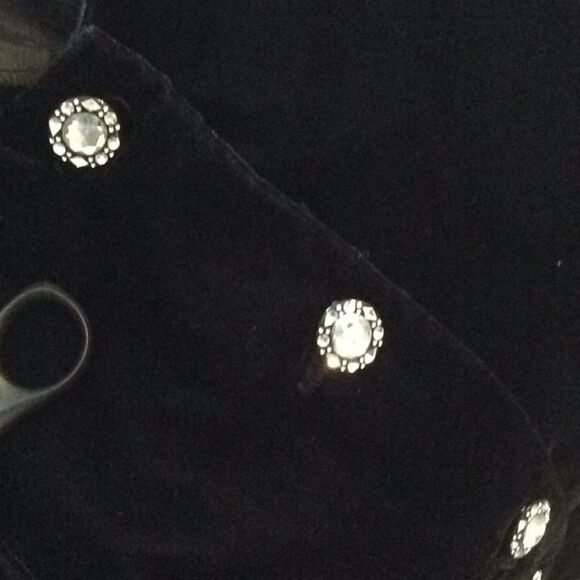 VTG Jessica Howard 80s velvet w/rhinestone buttons - Picture 6 of 6